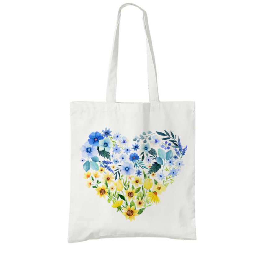 Bavlněná taška Srdce z květin