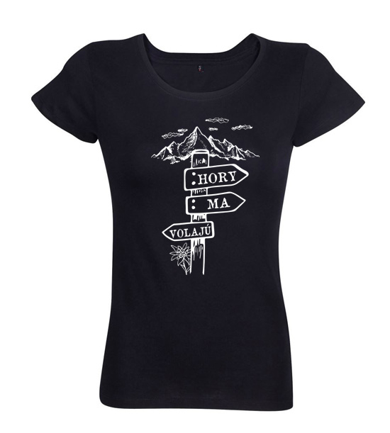 Dámske tričko hory ma volajú ceduľka čierne