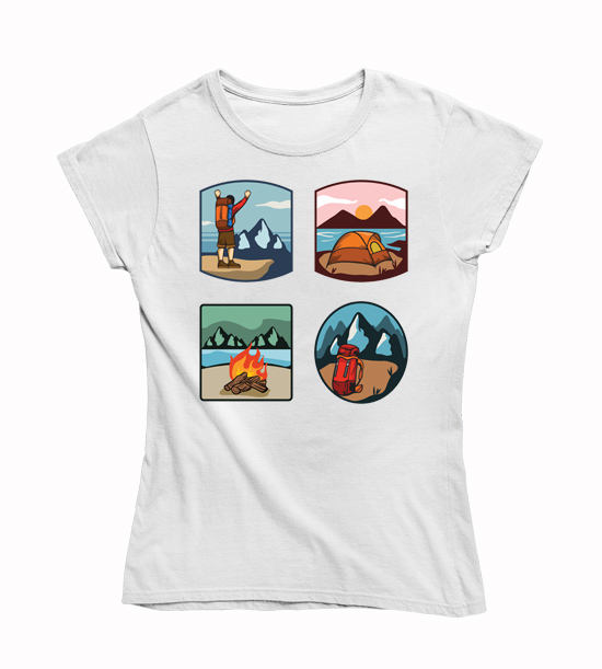 Dámske tričko turistické ikonky