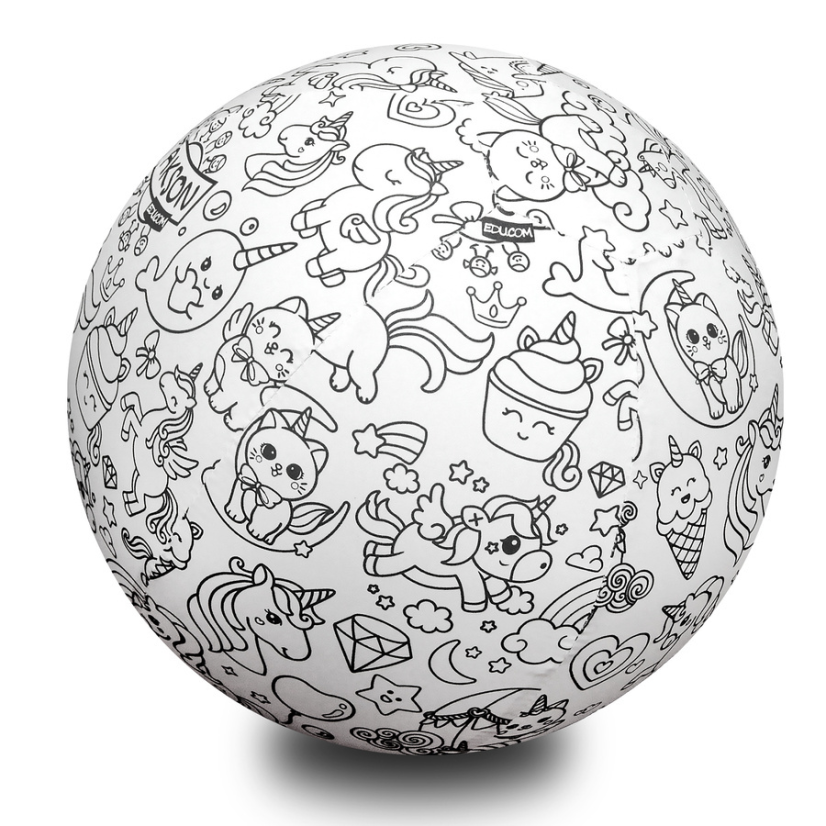 Balónová lopta na vymaľovanie – Jednorožce 30 cm