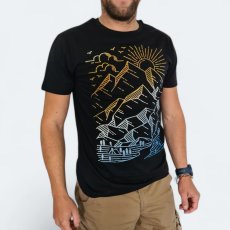 Pánske BIO tričko skica hôr čierne