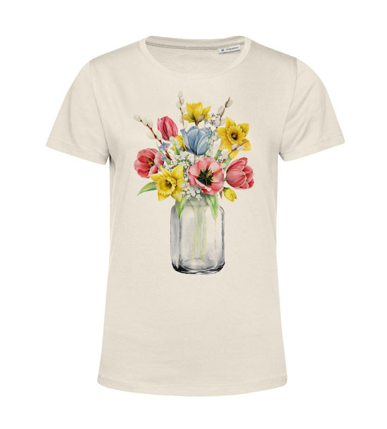 Dámske Bio tričko kvety v sklenenej dóze