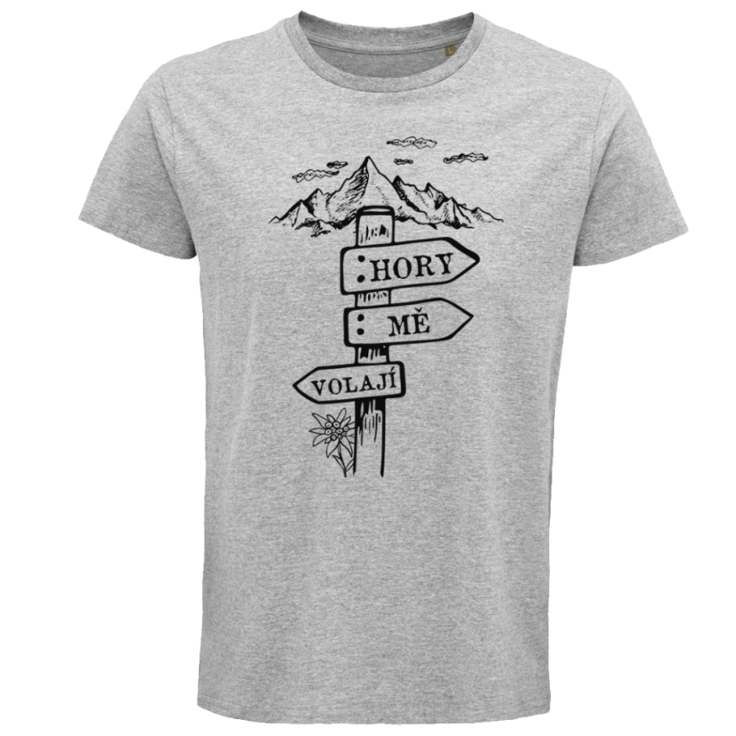 Pánské tričko Hory mě volají cedulka