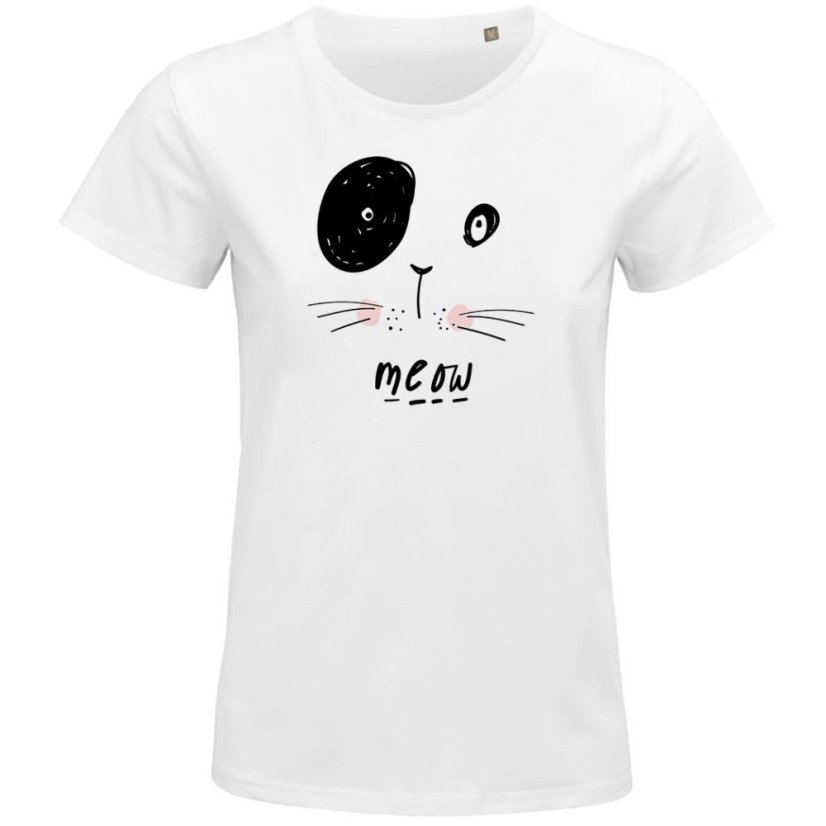Dámske tričko MEOW - Veľkosť: S, Farby: Biela