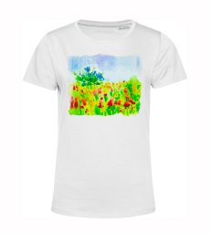 Dámske BIO tričko Krajinomaľba Červený raj