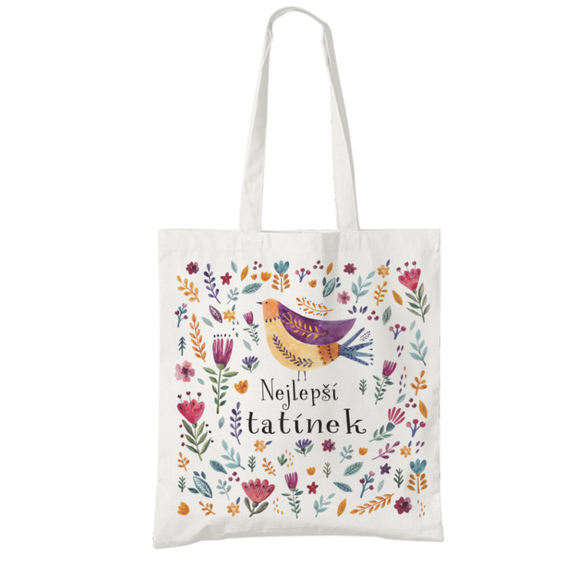 Taška Nejlepší tatínek, ptáček a kvítky