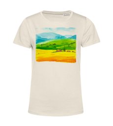Dámske BIO tričko Krajinomaľba Žlté polia