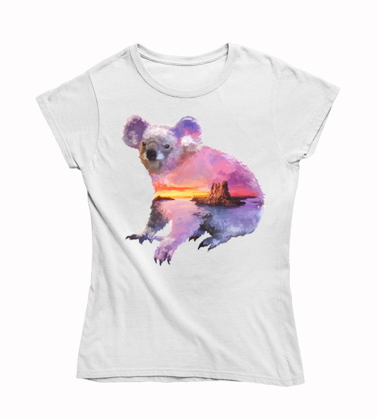 Dámske tričko maľovaná koala