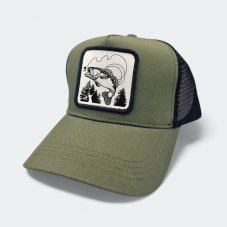 Šiltovka HUNT,  Ryba a udica, zelená