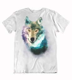 Pánske tričko maľovaný vlk