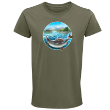 Pánske Bio tričko Ryba v kruhu čierne