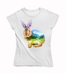 Dámske tričko maľovaný zajko