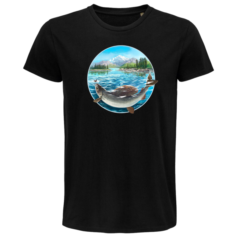 Pánske Bio tričko Ryba v kruhu čierne