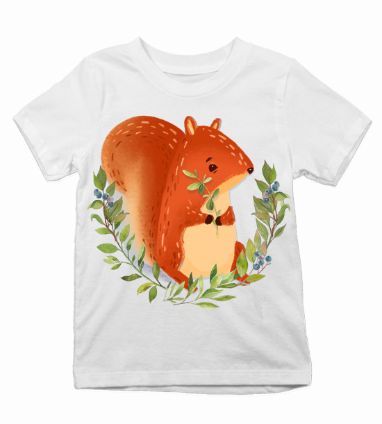 Detské tričko veverička kvietky