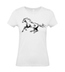 Dámske tričko bežiaci kôň skica