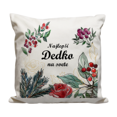 Vankúš Najlepší dedko čečina a kvety