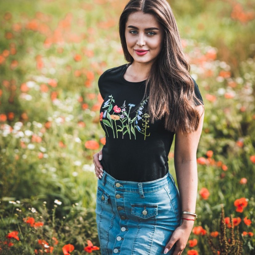 Dámske Bio tričko kvetový raj čierne