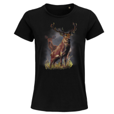 Dámske Bio tričko Hrdý jeleň čierne