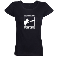 Dámske bio tričko Mačka best friends