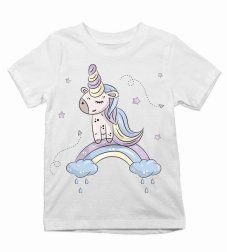 Detské tričko jednorožec obláčiky