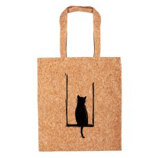 Korková taška Mačka na hojdačke