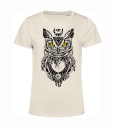 Dámske BIO tričko Sova aztécke vzory