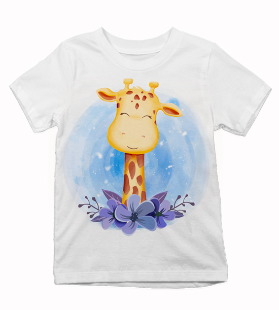 Detské tričko žirafa a fialový kvietok