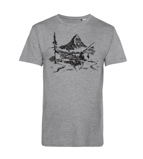 Pánske BIO tričko Hora v pozadí