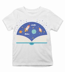 Detské tričko kniha o vesmíre