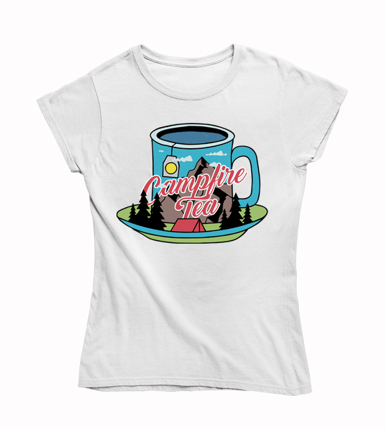 Dámske tričko hrnček čaju na horách