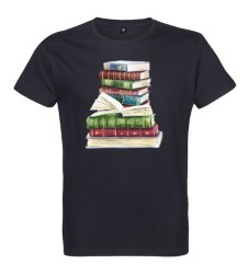 Pánske tričko kopec kníh čierne