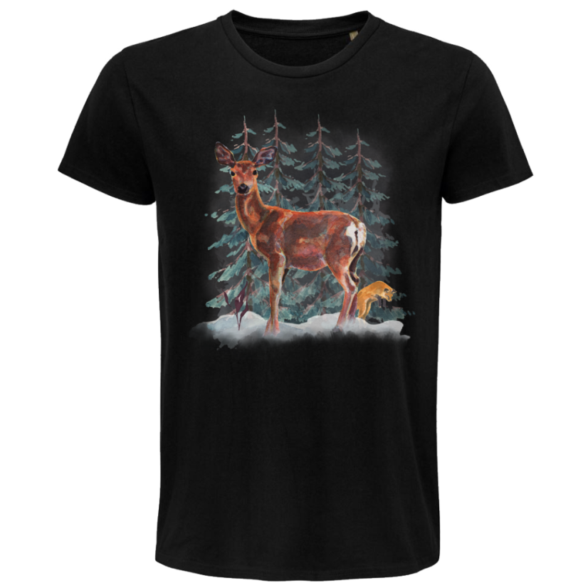 Pánske Bio tričko Pozorujúca laň