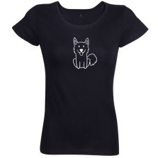 Dámske bio tričko Veselý pes čierne