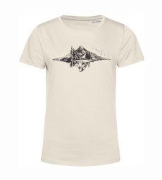 Dámske BIO  tričko odraz hory v pozadí