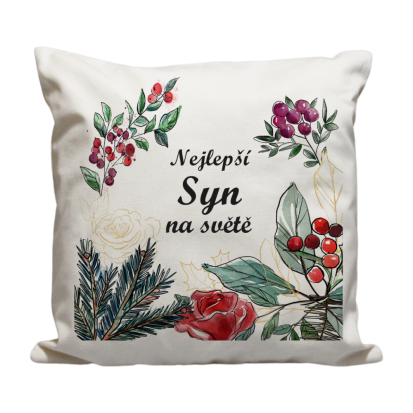 Polštář Nejlepší syn chvojí a kvítky