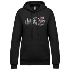 Dámska mikina s kapucňou Hora a turistická značka