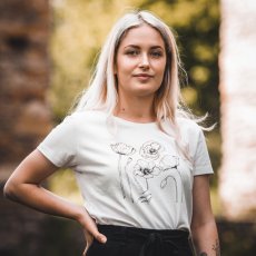 Dámske Bio tričko  červený mak skica