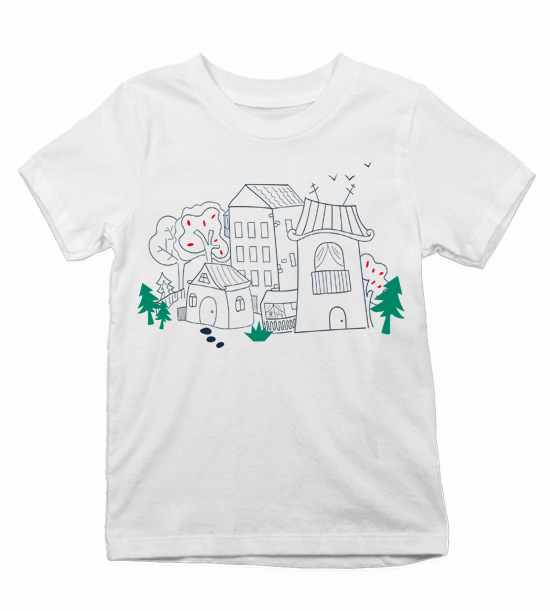 Detské tričko Maľované mestečko