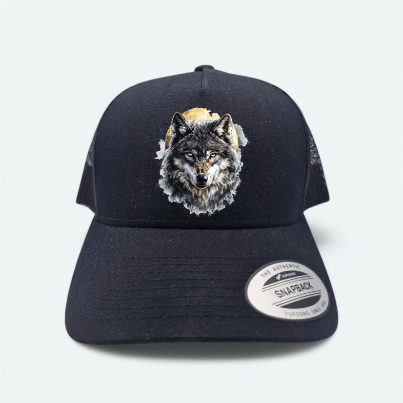 Šiltovka Vlk a mesiac, čierna