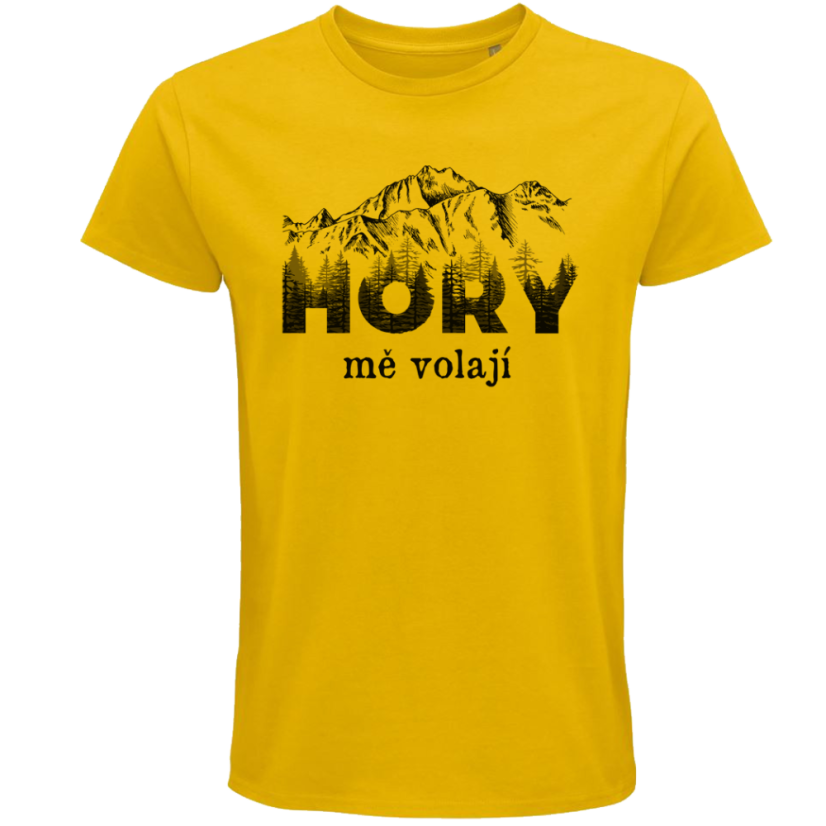Pánské tričko Hory mě volají stromové písmo