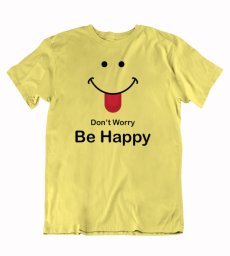 Pánske BIO vtipné tričko be happy