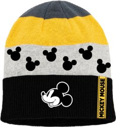 Mickey Mouse – Chlapecká zimní čepice (černo-šedo-žlutá) velikost 54