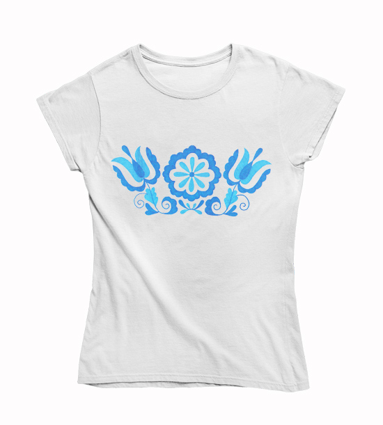 Dámske BIO tričko modrý vzor