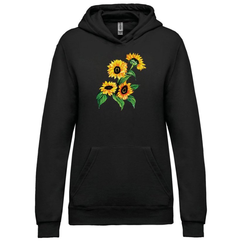 Dámska mikina s kapucňou Slnečnice
