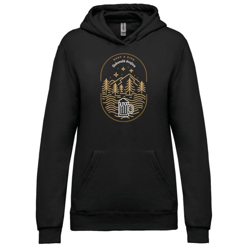 Dámská mikina s kapucí Hory a pivo