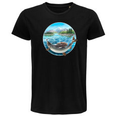 Pánske Bio tričko Ryba v kruhu čierne