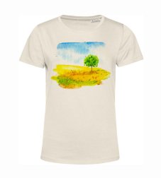 Dámske BIO tričko Krajinomaľba strom na lúke