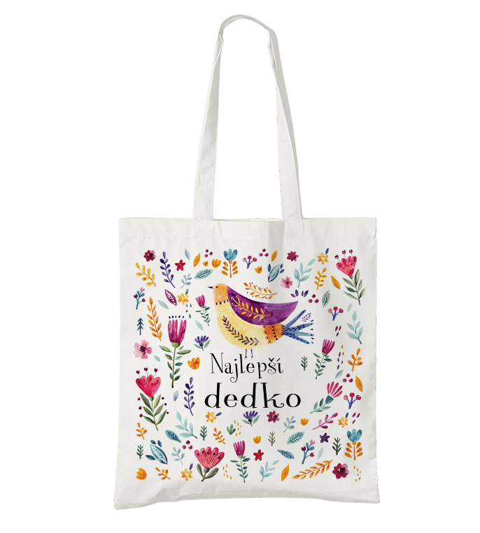 BIO bavlnená taška dedko vtáčik