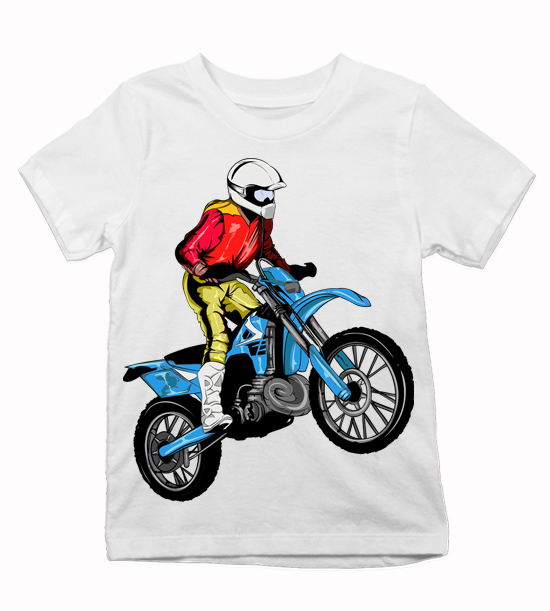 Detské tričko modrá motorka