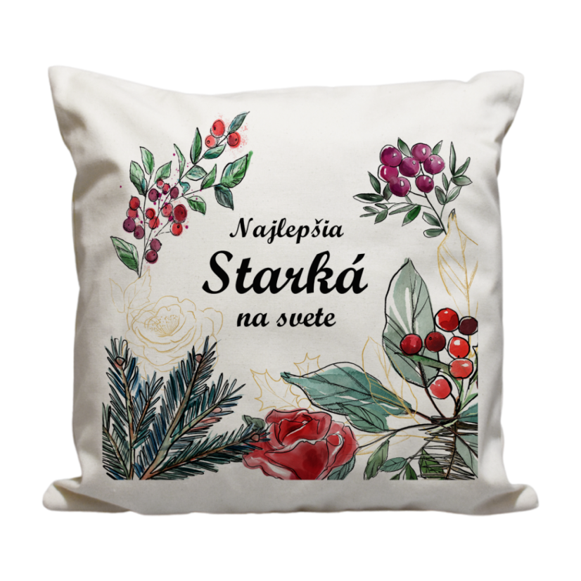 Vankúš Najlepšia starká čečina a kvety